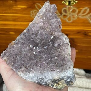 Amethyst crystal cluster cut base